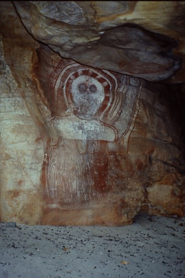 Aboriginal cave painting of a Wandjina