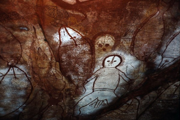 Aboriginal cave painting of a Wandjina