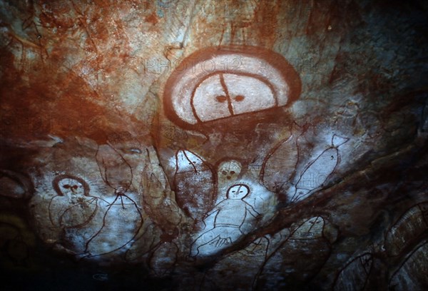 Aboriginal cave painting of a Wandjina