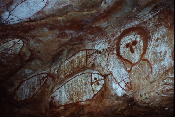 Aboriginal cave painting of a Wandjina