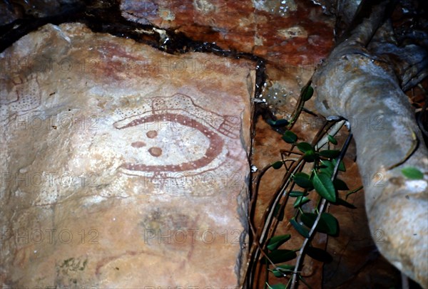 Aboriginal cave painting of a Wandjina