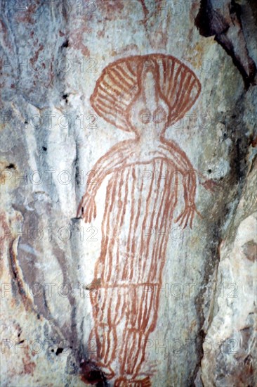 Aboriginal cave painting of a Wandjina