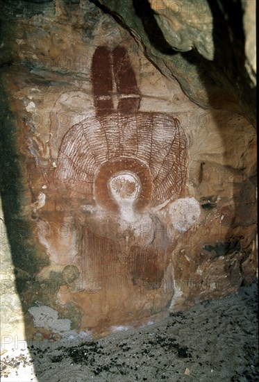 Aboriginal cave painting of a Wandjina