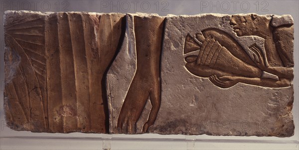 Incised block (talatat) from an Amarna temple