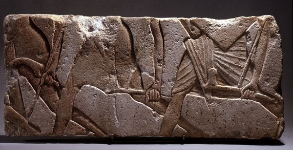 Incised block (talatat) from an Amarna temple