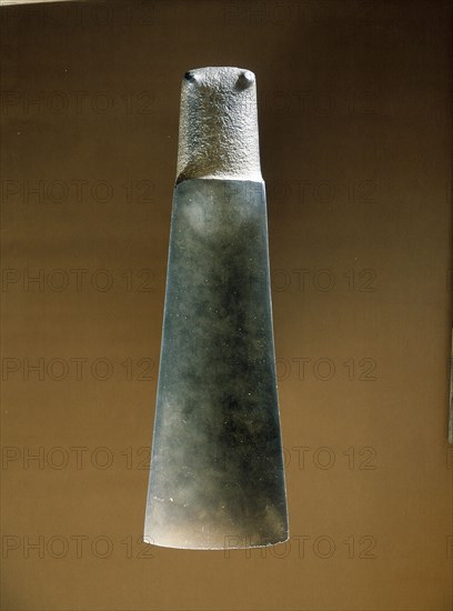 The blade of a tokipoutangata, a ceremonial chiefs adze, used to invoke the gods while making the first chips of a canoe or house carving