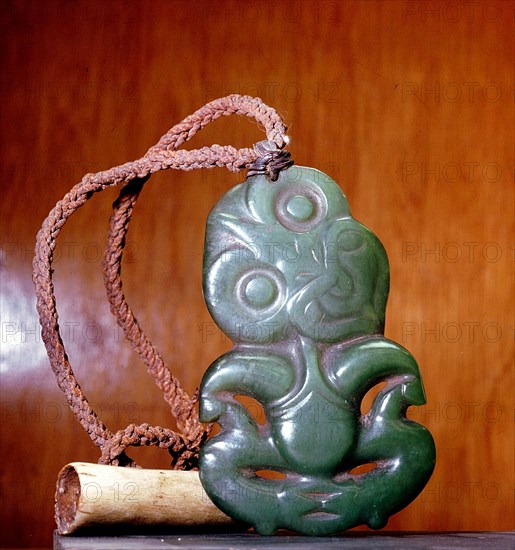 A jade hei tiki or breast pendant