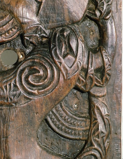 A front wall panel from a Taranaki storehouse