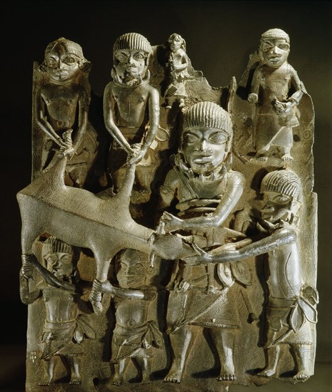 A plaque which decorated the palace of the Benin Obas