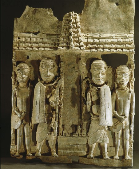 A plaque showing the gateway to the palace of the Oba of Benin