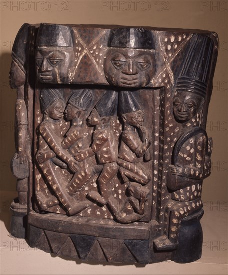 A shrine carving with an erotic fertility theme