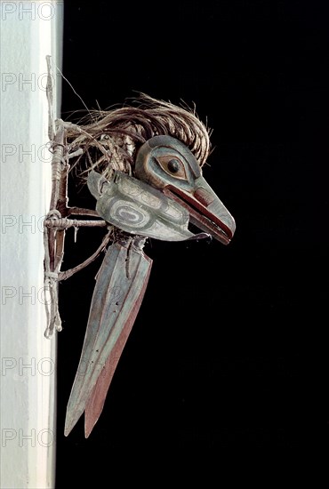 Ceremonial headdress depicting a raven