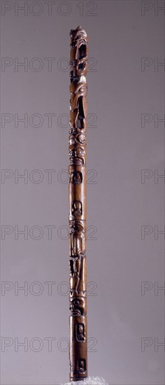 The Speakers Staff, or Chiefs Talking Stick, was tapped on the floor to gain attention before important announcements were made