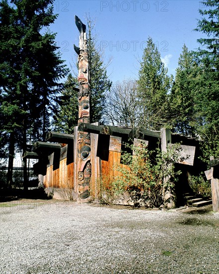 A reconstruction of a Haida Indian Longhouse