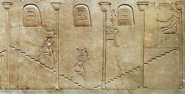 Relief detail from the sarcophagus of Ashait from the temple of Mentuhotep II