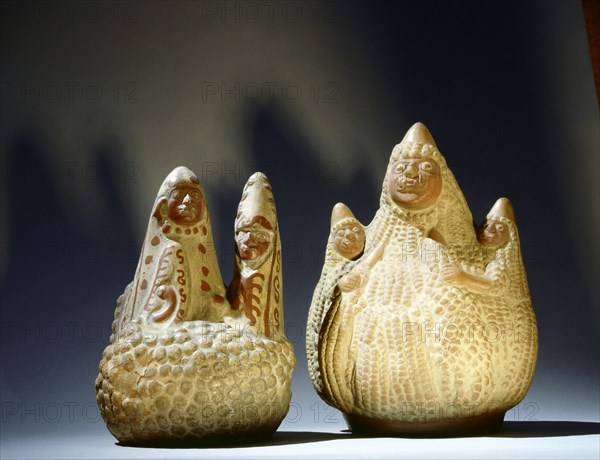 Pair of effigy jars