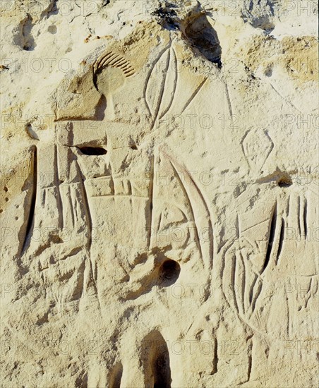 Rock engraving from Castle Garden in Wyoming