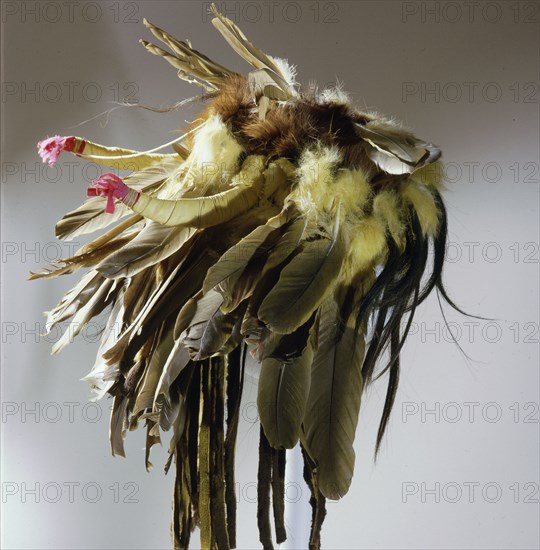 Buffalo horns attached to this headdress suggest that the owner possessed virtues   particularly stamina and endurance   which were compatable with the qualities of the buffalo