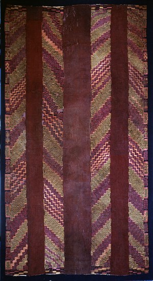 Textile with geometric design possibly used during ceremonial processions