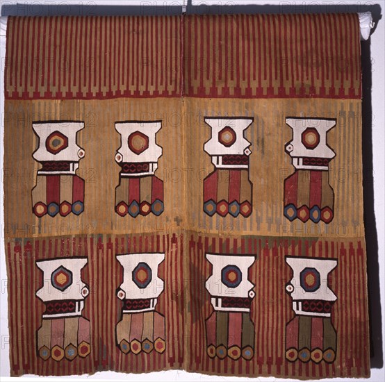 Textile with geometric design possibly used during ceremonial processions