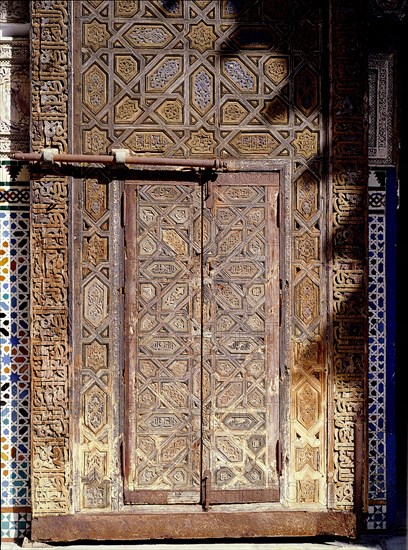 One of a series of elaborately carved double doors in the Court of the Maidens at the Alcazar, Seville