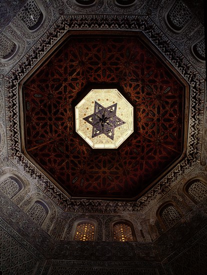 The ceiling of the prayer hall of the Madrasa of Yusuf I