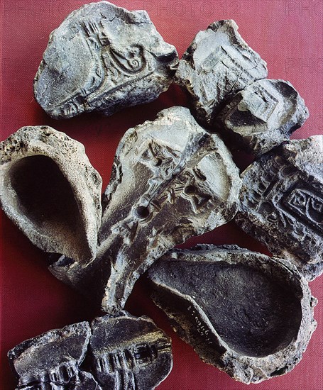 Mould and crucibles for making pendants, tools etc