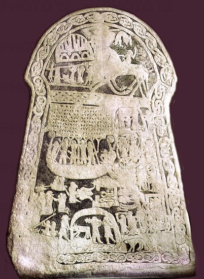 Carved funerary stone