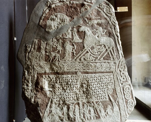 Carved funerary stone