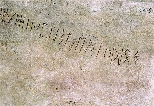 Runic stone with the oldest representation of the 24 rune alphabet in Sweden