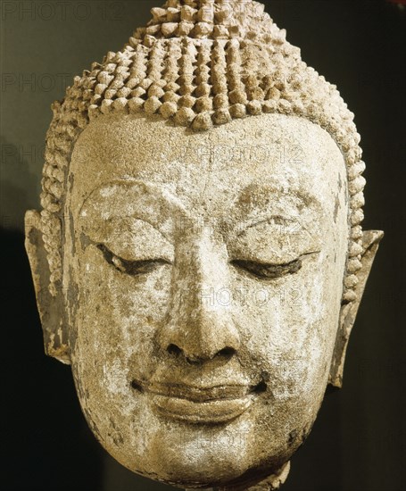 A head of a Buddha in the style of the Ayuthya School