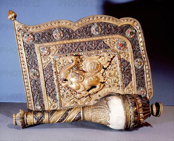 Conch shell trumpet a ritual object used during ceremonies