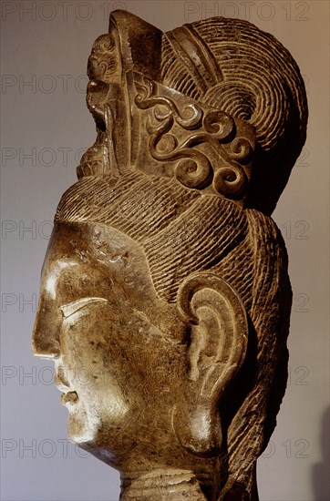 The head of the Bodhisattva Guanyin, Goddess of Mercy