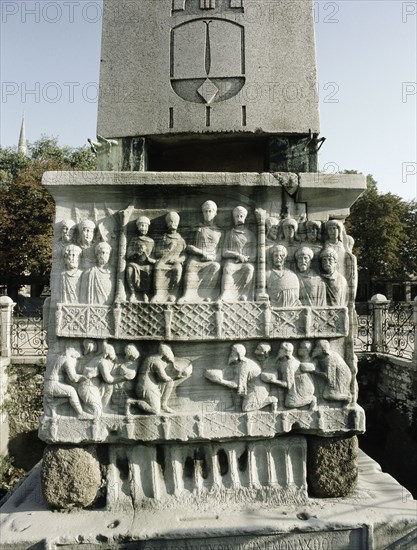 The reliefs on the base of the obelisk erected by Theodosius I show the emperor at the circus with his court, guards and other spectators