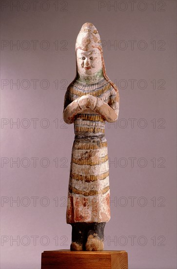 Painted tomb model of a soldier