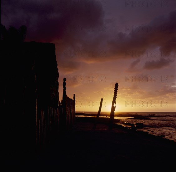 A Marae, temple site, near Hanaunau on the west coast of Hawaii