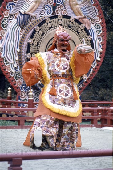 Performance of Bugaku, the dance associated with Gagaku, the ancient court music of Japan