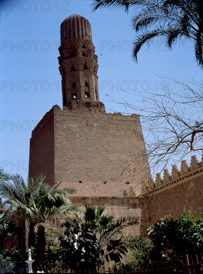 The northern minaret of Al-Hakem Biamrellah Mosque, the earliest surviving minarets in Islamic Cairo