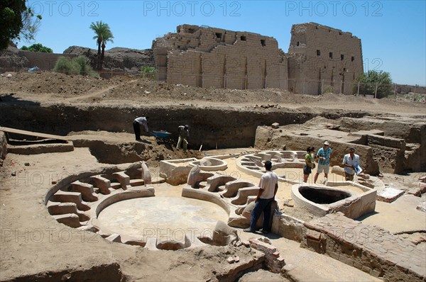 Circular baths outside the northwest perimeter wall of the Precinct of Amun