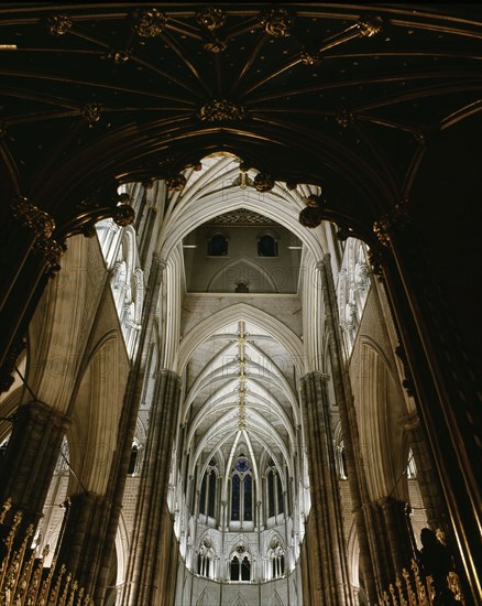 The choir and apse framed by Blore's Choir Screen