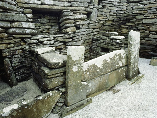 View of the slab built box bed from House 1