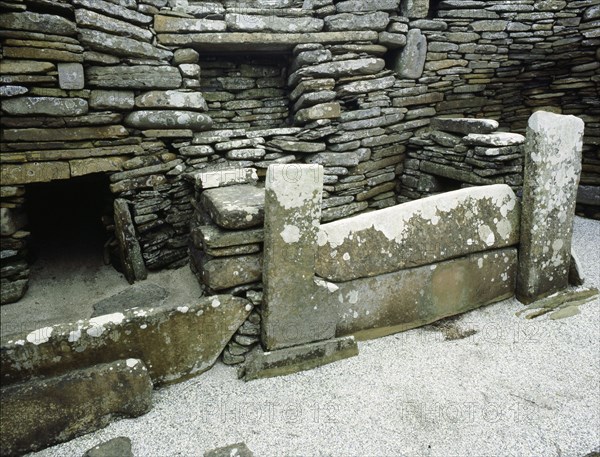 View of the slab built box bed from House 1