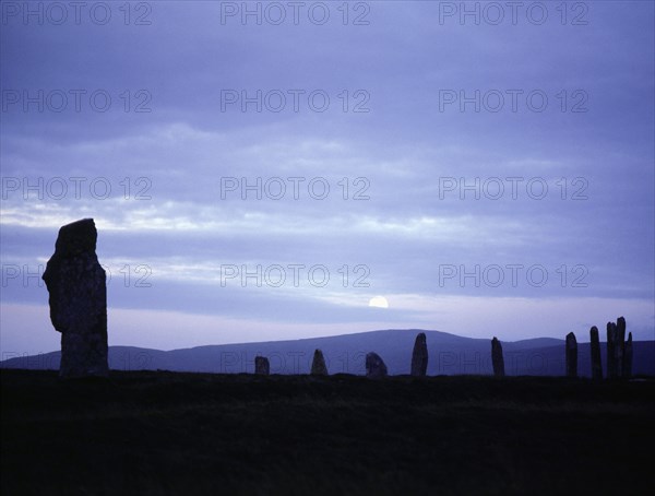 The Ring of Brodgar at moon rise