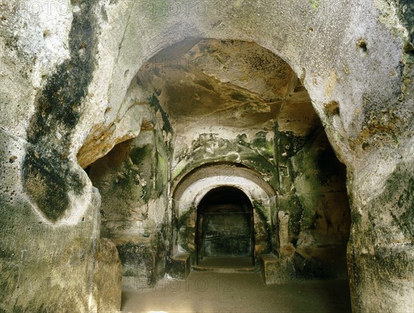 The rock-hewn tunnel leading to the cave of the Cumaean Sibyl, near Pozzuoli