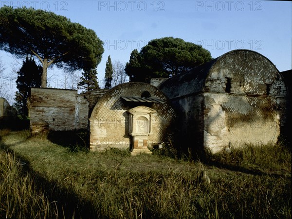 Tombs in the Isola Sacra cemetery near Ostia