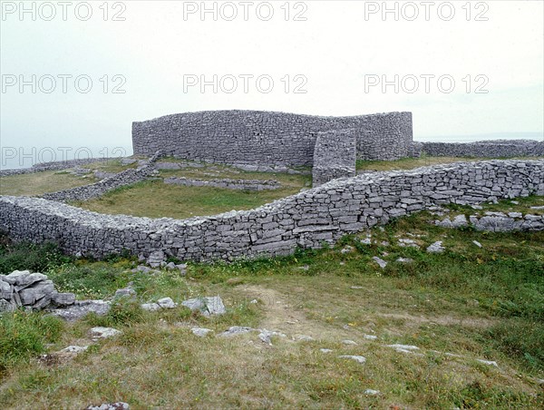 The walls of the Fort of Dun Aengus on the Isle of Inishmore, Co