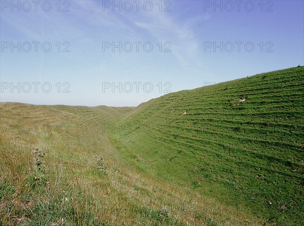 The fortress of Maiden Castle, Dorset