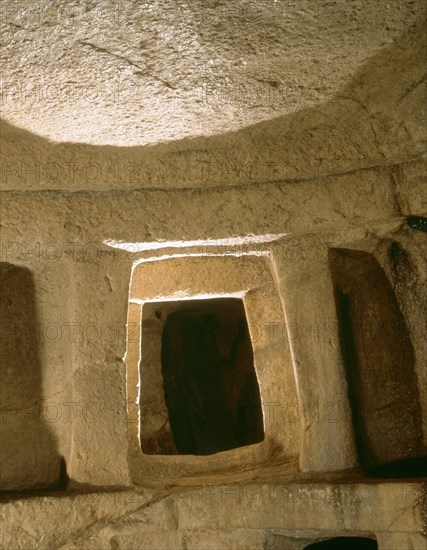 View of the Hal Saflieni "Hypogeum", a hewn rock structure used as a cemetery