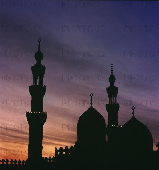 The domes and minarets of the Madrasa of Sultan Hassan and the Rifa'i Mosque