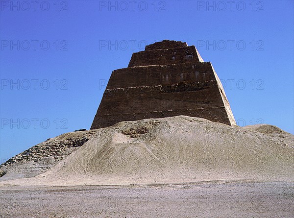 The inner core of the pyramid of Meidum, surrounded by the debris of its collapsed outer covering